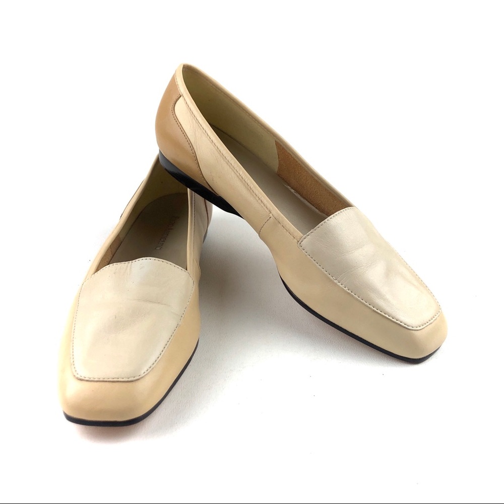 Enzo Angiolini Liberty Leather Flats Cream Tan 7.5